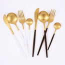 30Pcs Matte Black Gold Stainless Steel Cutlery Set Knife Fork Spoon Silverware Tableware Set Wedding Birthday Dinner Dinnerware
