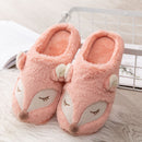 Indoor Home Floor Slippers Fox Women&#39;s Soft Shoes Warm Cute Animal Fox Winter Fur Home Slippers Women&#39;s Warm Cotton Slippers