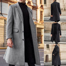 Autumn Winter Mens Wool Coat Solid Long Sleeve Woolen Jackets Fleece Men Overcoat Streetwear Fashion Long Trench Coat Outerwear