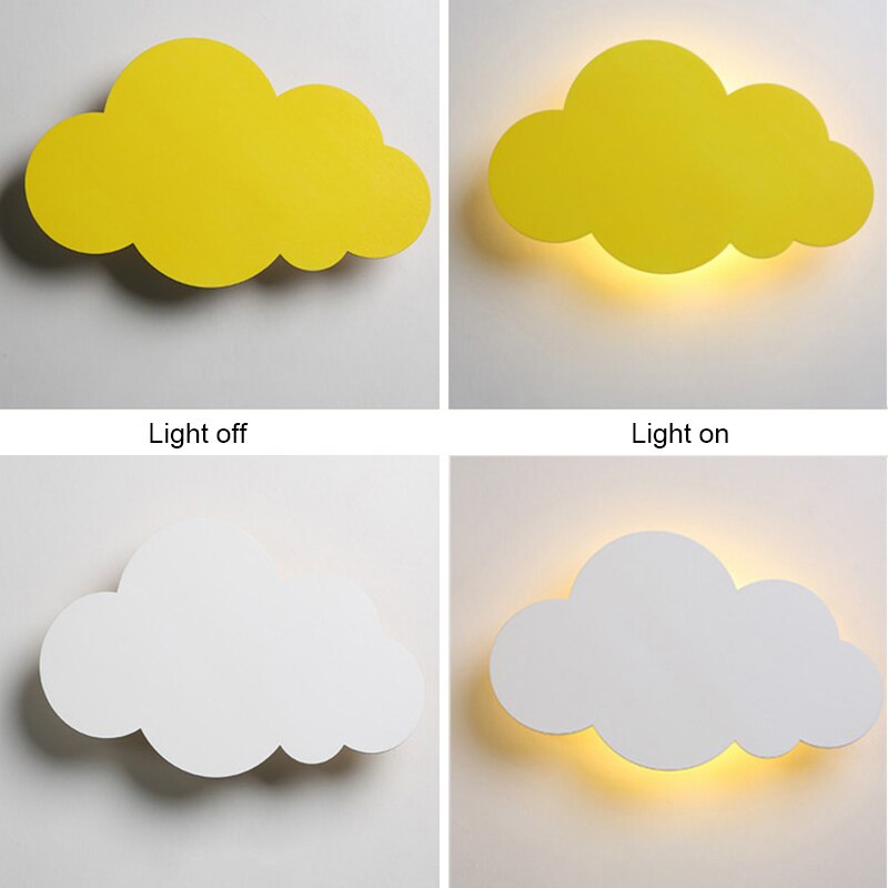 Homhi Cloud Kids Wall Decor Loft Bed Wall Light Fixture Habitación de los niños Sconce In The Nursery Lámparas Decoración estética HWL-016