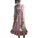 2022 New Retro Medieval Cotton Linen Cooking Kitchen Aprons For Woman Dress Flower Shop Smock Hairdresser Bib Garden Overall