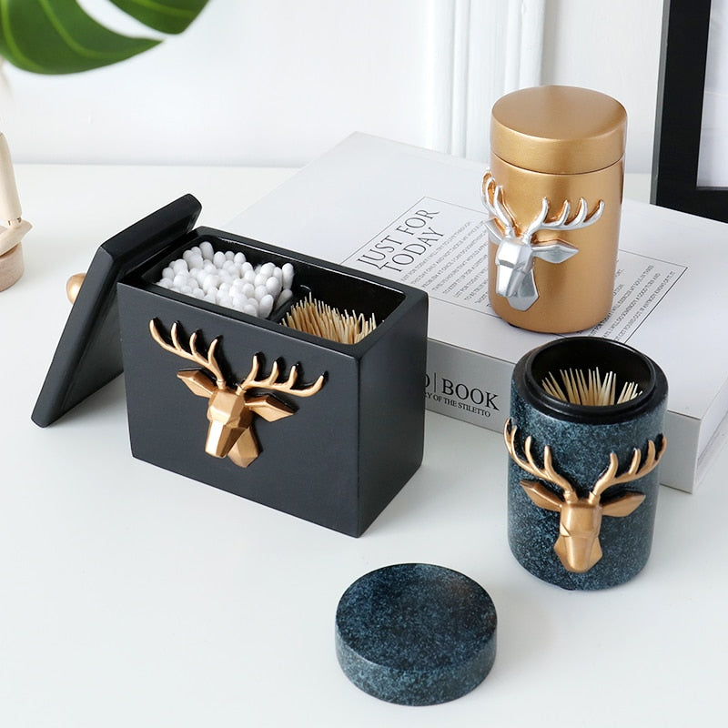 Deer Head Craft Toothpick Holder Tabel Storage Box Toothpick Dispenser Container Toothpick Dispenser