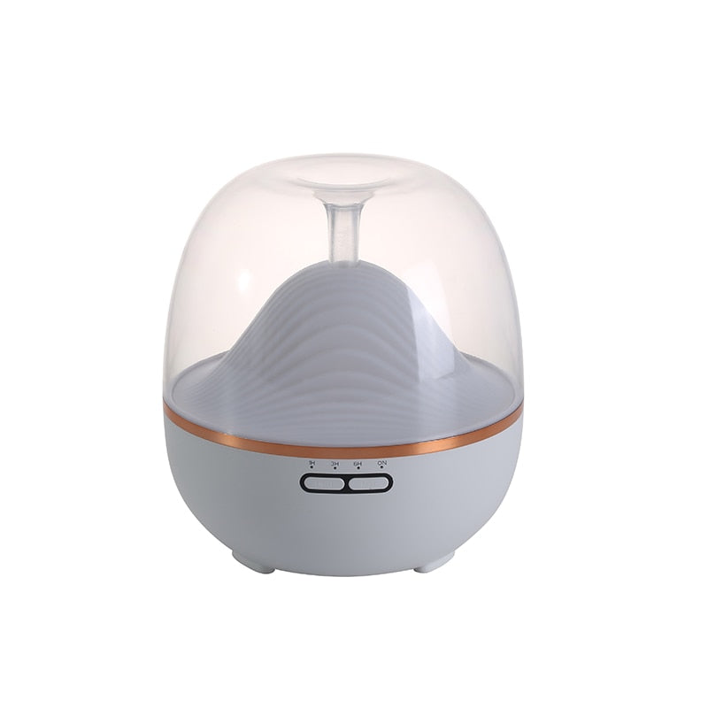600ML Mountain Looming Aroma Diffuser Ätherisches Öl Aromatherapie Ultraschall-Nebelhersteller mit warmer LED-Lampe Humidificador