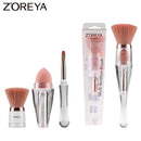 Zoreya Travel 3in1 Make Up Soft Multipurpose Portable Makeup Brush Angled Sponge Brow Eye Shadow Powder Paint Brushes Cosmetic