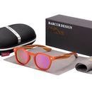 BARCUR Polarized kids sunglasses Round Boy Girl Zebra Wood Sun glasses Cat eyes UV400 Eyewear Oculos Gafas De Sol
