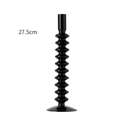 Handmade European Vintage Glass Candlestick Romantic Dinner Decoration For Home Wedding Candle Holder Rod Wax Candelabrum Gift