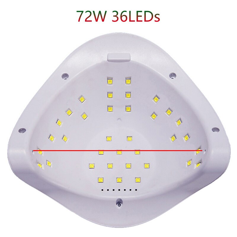 Lámpara de uñas LED UV de 72 W, secador de uñas eléctrico, lámpara de 36 LED, secado rápido, esmalte de Gel para uñas, Sensor de movimiento, máquina de salón de manicura