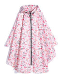 Freesmily Women's Fashion Raincoat Waterproof Rain Poncho Cloak with Hood for Hiking Climbing and Touring