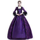 Adult Woman Palace Court Princess Dress Thin Elegant Ball Gown Square Collar Lace Halloween Costumes Renaissance Medieval Dress