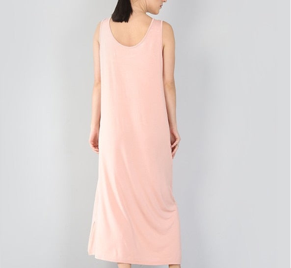 Plus Size Summer Vest Night Dress New Women Modal Cotton Sleepwear Elasticity Long Nightdress Sexy Nightgown Female Gown XL-6XL