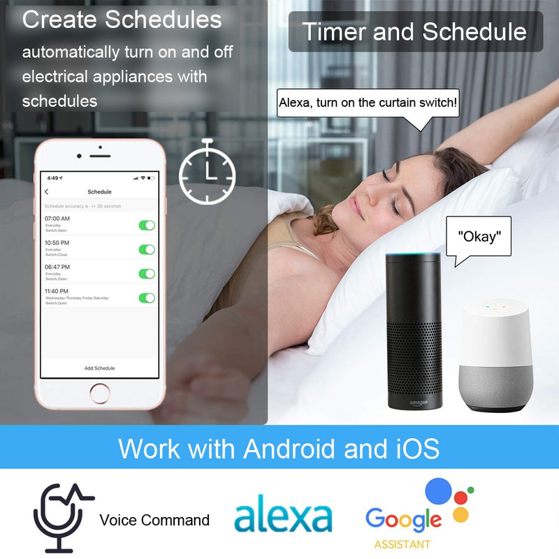 Tuya Smart Life WiFi Vorhangschalter für Rollladen motorisiert Google Home Alexa Echo DIY Smart Home App Timer NEUE VERSION