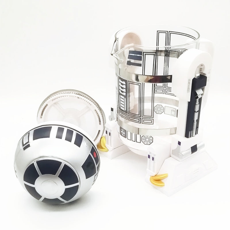Kostenloser Versand R2D2 Roboterform Wasserkocher 960ML Glas Französische Presse Kreative Teekanne Beste Wahl Geschenk Farbkasten Verpackung