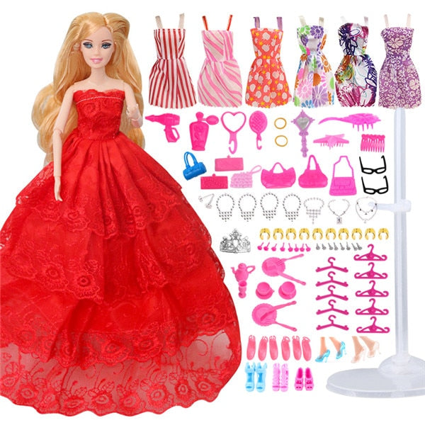 Muñeca con 83 accesorios DIY Dressup Toys para niñas Fashionista Ultimate Fashion Princess Dolls Set