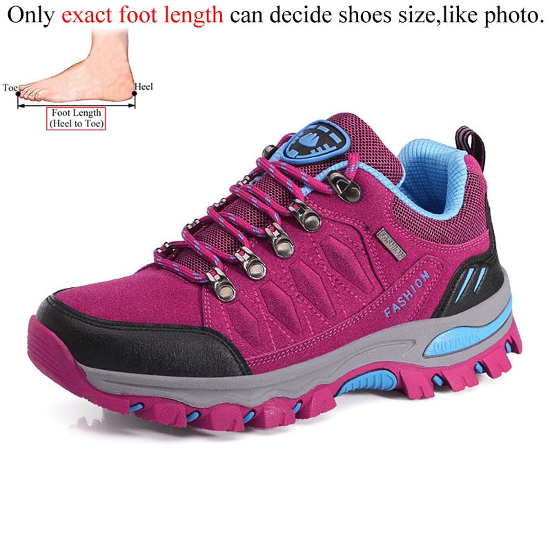 Autumn Spring Women Outdoor Leather Trekking Hiking Shoes Woman Mountain Sneakers Treking Walking Camping Trail Climbing