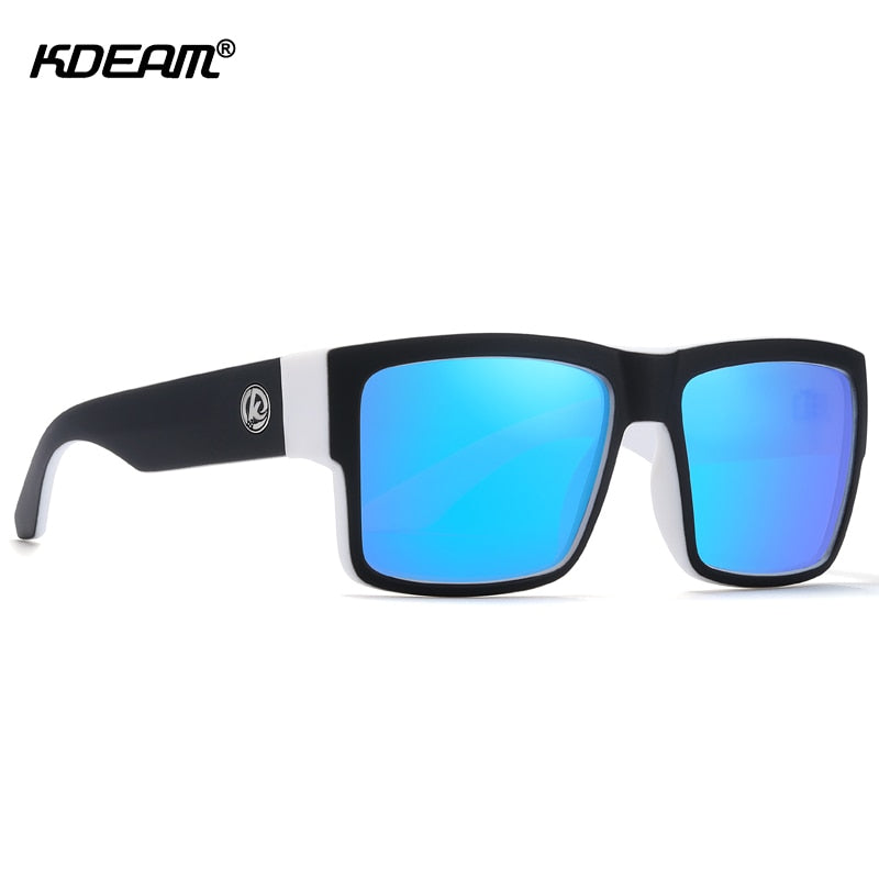 KDEAM Square Polarized Sonnenbrille Herren Soft Matte Frame Tank Scharnier Sonnenbrille Fahren Exklusives Design oculos de sol