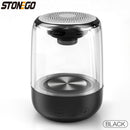 Altavoz estéreo inalámbrico STOENGO True con diseño transparente, luz LED de respiración, TWS Bluetooth 5.0, tarjeta TF y entrada de audio AUX