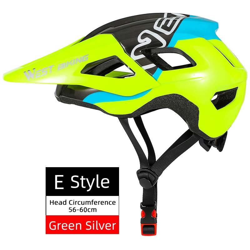 WEST BIKING Casco de bicicleta 56-62cm Transpirable Ultraligero MTB Casco de ciclismo de montaña moldeado integralmente Casco de seguridad para bicicleta