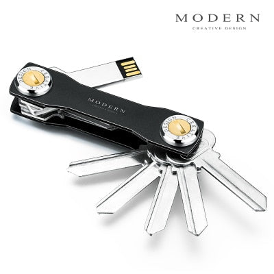 2022 Modern-Brand Aluminum Key  Wallet DIY Keychain EDC Pocket Key Holder Key Organizer