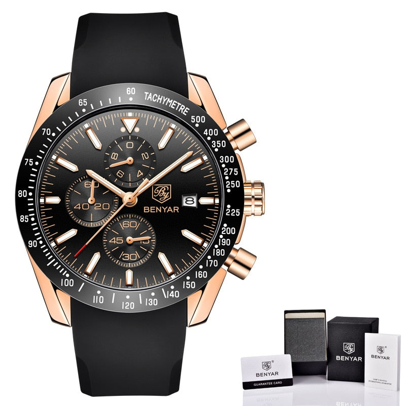 BENYAR 2021 nuevo reloj para hombre, reloj de pulsera deportivo resistente al agua informal de lujo de marca superior de cuarzo de acero completo para hombre, reloj Masculino