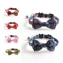 Retro Printing Pets Cat Collars Cute Bowknot Puppy Chihuahua Necklace Adjustable Bow Tie Cat Bells Collar Pet Gift