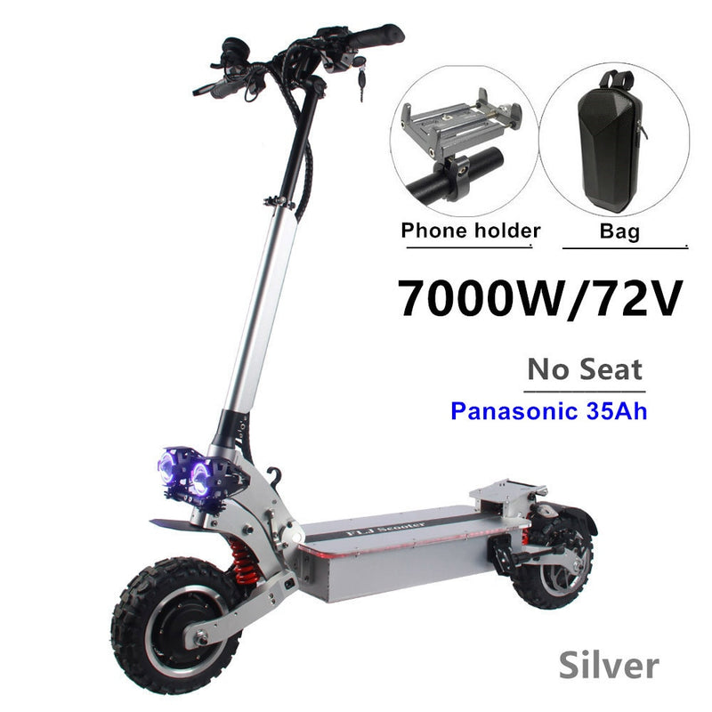FLJ 72V 7000W Scooter eléctrico con motores duales Acrílico led pedal Velocidad máxima E Bike Scooter electrico
