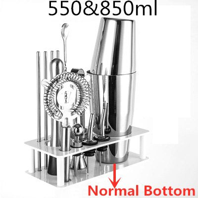 Juego de coctelera para Bar, soporte de plástico y madera, coctelera chapada en cobre de acero inoxidable, juego de navegador para barman, juego de barras, herramientas