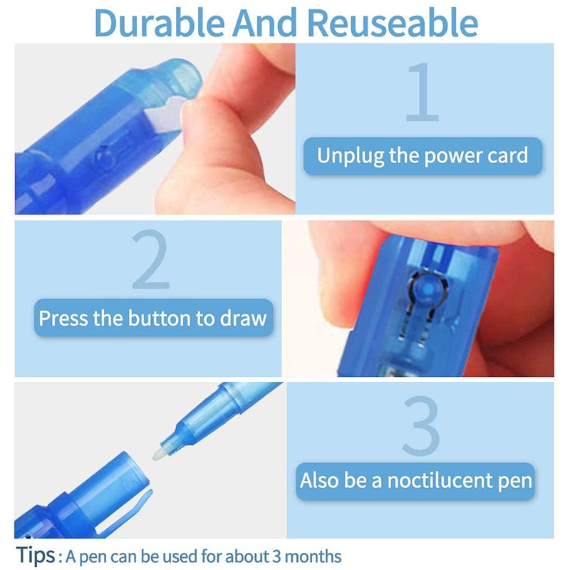 Magic Luminous Drawing Board Children Toy Tablet Draw In Dark Magic Light-Fun Fluorescent Pen Children Educational Toy For kids