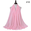 Luxuey Pom Pom Bubble Chiffon Hijab Scarf Women Long Shawl Wrap Muslim Headband Maxi Islamic Sjaal 180*70cm