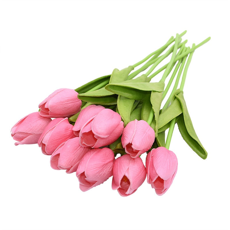 20pcs Mix Tulip Artificial Flower Real Touch Artificial Bouquet Fake Flower for Wedding Decoration Flowers Home Garden Decor