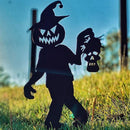 Zezzo® Halloween Cute Ghost Zombies-Metal Art Standing Silhouette For Garden Yard Pile Outdoor Sculpture Little Devil Home Decor