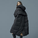 S- 7XL fashion Winter Oversize Warm Duck Down Coat Female X-Long Down Warm Jacket Hooded Cocoon Style Thick Warm Parkas F192