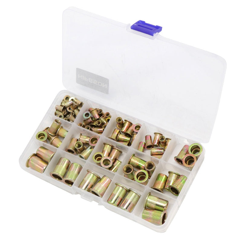 95Pcs and 300Pcs  Steel Rivet Nut Rivnut Insert Nutsert KIT M3 M4 M5 M6 M8 M10 for Rivet Nut Gun Riveting Riveter Tool