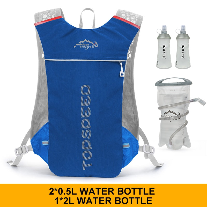 Trail Running-5L Ultralight backpack, hydration jogging vest, Marathon, bicycle, water bottle 250ml 500ml