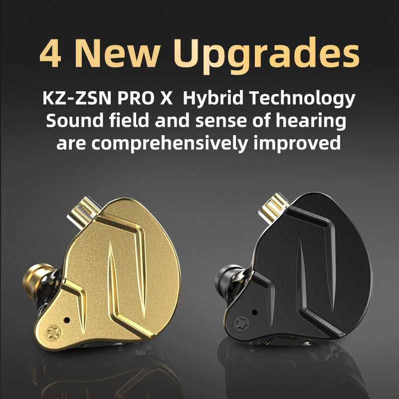 KZ ZSN Pro X Auriculares de metal 1BA + 1DD Tecnología híbrida Auriculares de bajo HIFI Auriculares con monitor de oído Auriculares deportivos con cancelación de ruido