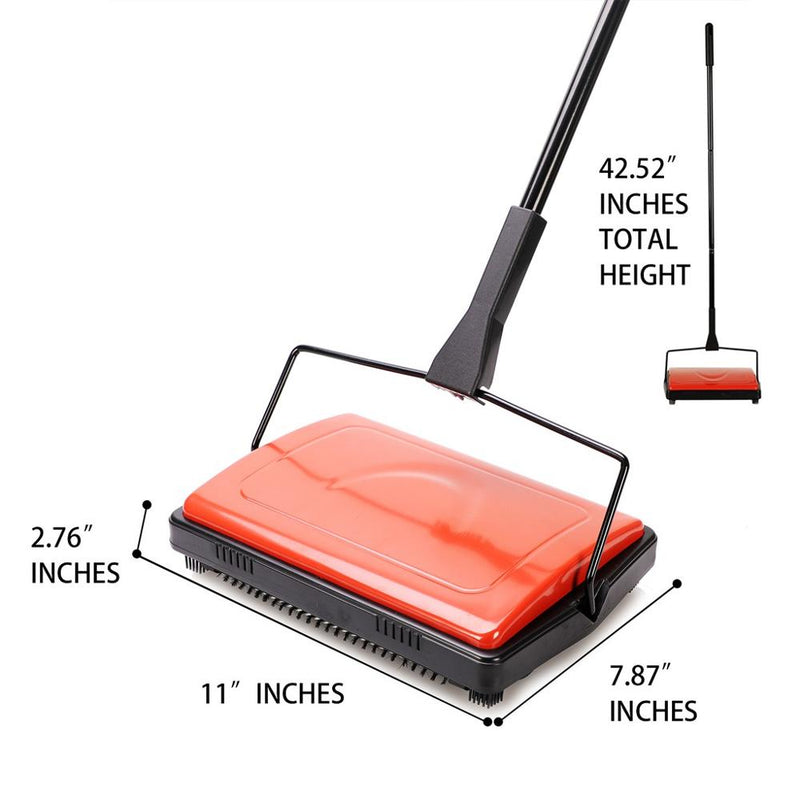 Eyliden Teppichboden-Kehrmaschine für Zuhause, Büro, Teppiche, Unterwolle, Teppiche, Staub, Papier, Reinigung mit Bürste