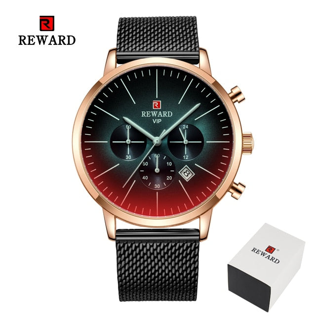 2022 neue Mode Farbe Helle Glas Uhr Männer Top Luxusmarke Chronograph Männer Edelstahl Business Clock Männer Armbanduhr