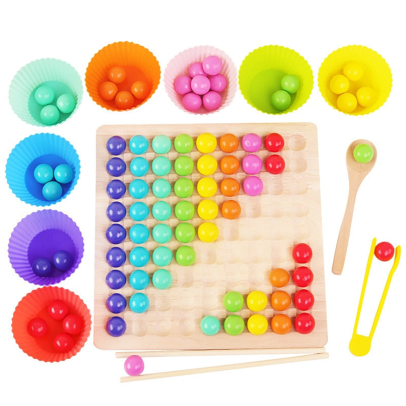 Kids Toys Montessori Wooden Toys Hands Brain Training Clip Beads Puzzle Board Math Game Baby Early Educational Toys For Children