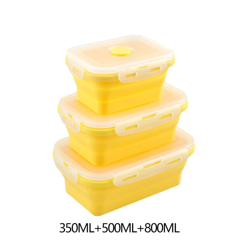 Food Storage Containers With Lids Silicone Collapsible BPA Free Lunch Fruit Salad Box Set reezer Microwavable