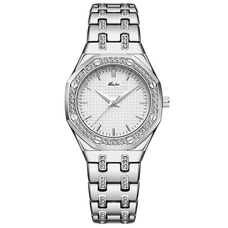 MISSFOX Fashion Watches Women's Expensive 18K Gold Ladies Wrist Watch Women Quartz Classic Analog Diamond Jewelry Hand Watch