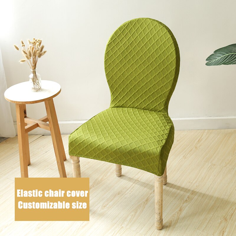 Round Backed Chair Covers Dining Room Elastic Seat Cover Kitchen Protector Case Chair Cover Stretch Hotel Banquet Stool Cover