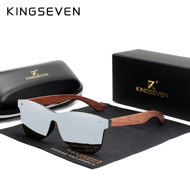 KINGSEVEN Natürliche Holzsonnenbrille Männer Polarisierte Mode Sonnenbrille Original Holz Oculos De Sol Masculino