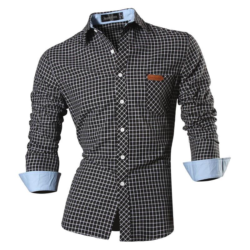 jeansian Spring Autumn Features Shirts Men Casual Long Sleeve Casual Male Shirts Zipper Decoration (No Pockets) Z015