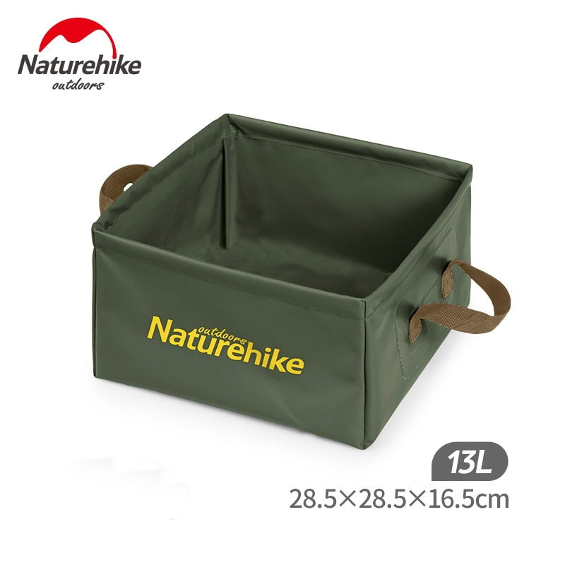 Naturehike 13L Outdoor Folding Waterproof Washbasin Foldable Square Sink Ultralight Water Bucket Washbowl Footbath Camping