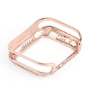 Armor Copper Protective Case for Apple Watch 7 Series 6 SE 5 4 3 Carved Diamond Cover Bumper for Iwatch 41mm 45mm 40mm 44mm 42mm