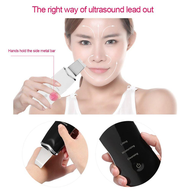 Beauty Star Ultrasonic Face Cleaning  Skin Scrubber Facial Cleaner Skin Peeling  Blackhead Removal Pore Cleaner Face Scrubber