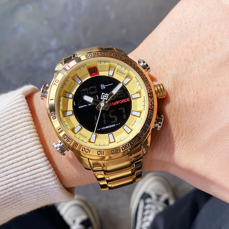Relojes deportivos militares NAVIFORCE, reloj de cuarzo Digital de marca superior de lujo para hombres, reloj de pulsera impermeable para hombres, reloj Masculino