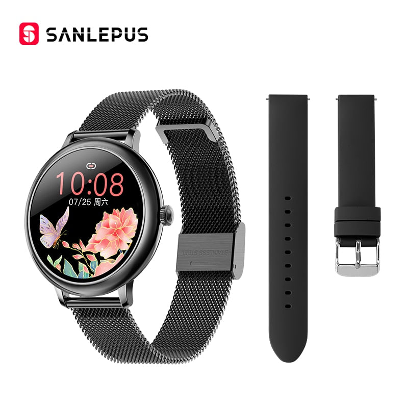 2022 SANLEPUS Stilvolle Damen Smart Watch Luxus Wasserdichte Armbanduhr Edelstahl Lässige Mädchen Smartwatch Für Android iOS