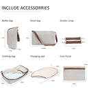 7Pcs/Set Mummy Bag Large Capacity Bag Mom Baby Multi-function Diaper Bag Nappy Tote Bag Travel Bag With Stroller Straps