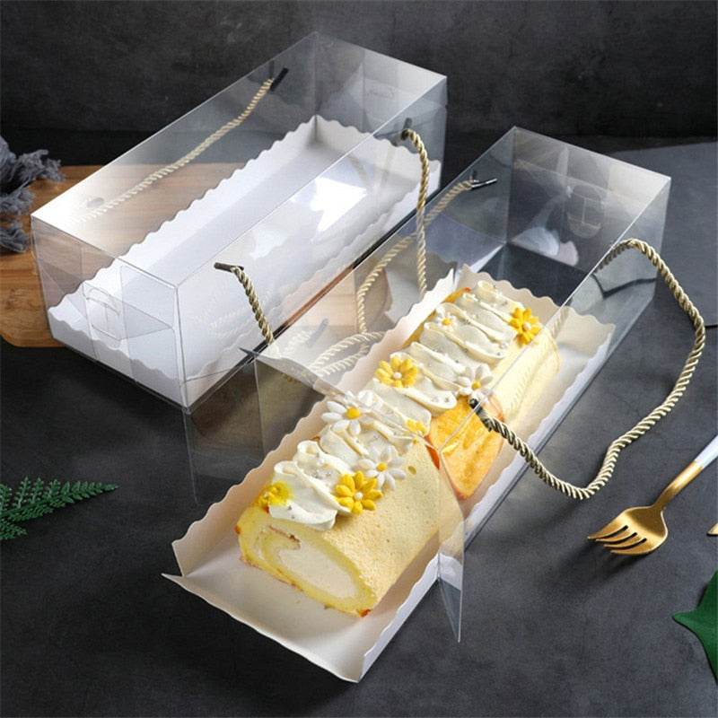 StoBag 10 Stück transparent mit Papierboden Trageboxen Babyparty Kuchen Dekoration Geburtstagsfeier Paket Backing Supplies Box