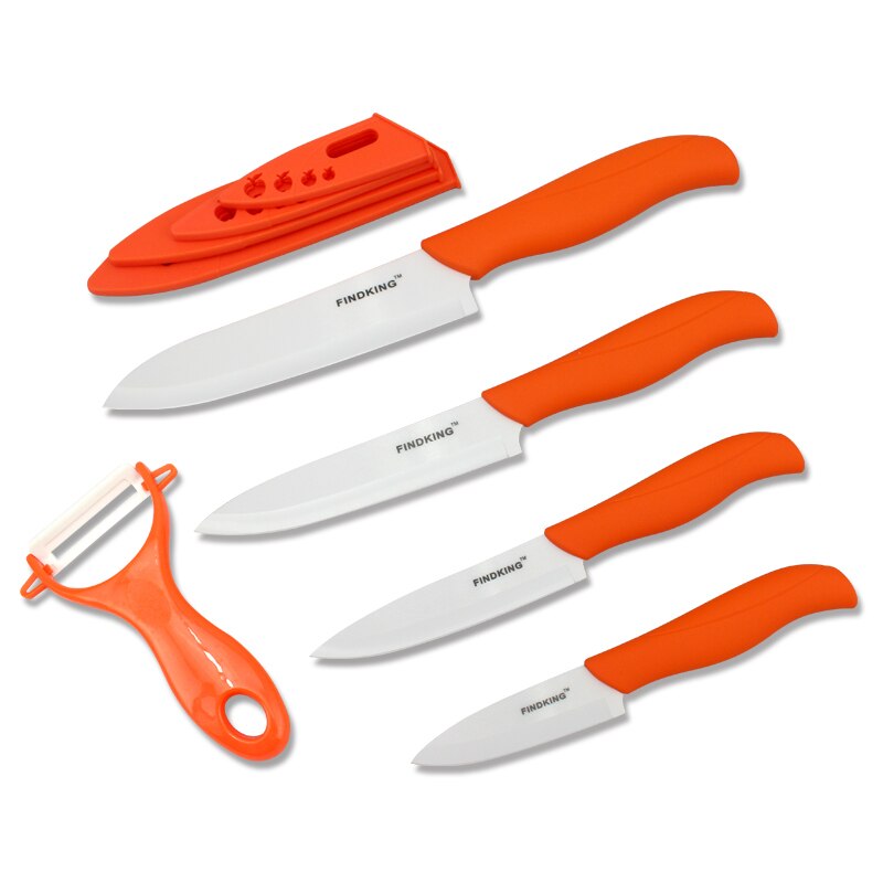 FINDKING Brand top quality beauty gift set Zirconia kitchen Ceramic Knife set 3&quot; 4&quot; 5&quot; 6&quot; inch+ Peeler+Covers